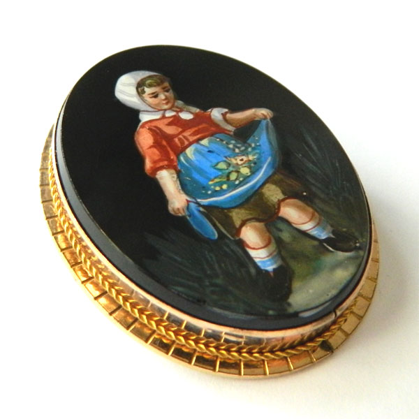 hand painted brooch