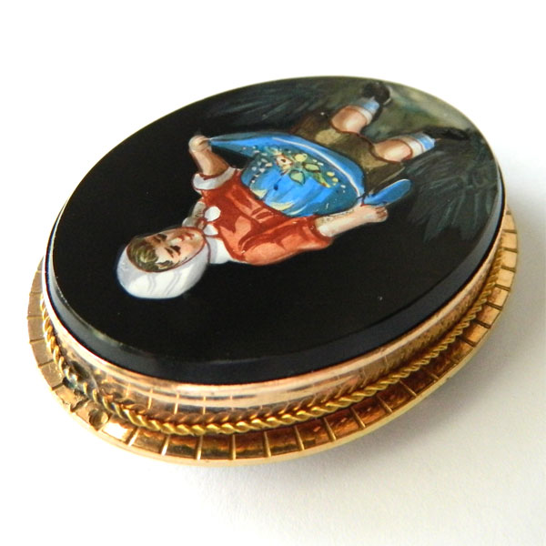 hand painted brooch