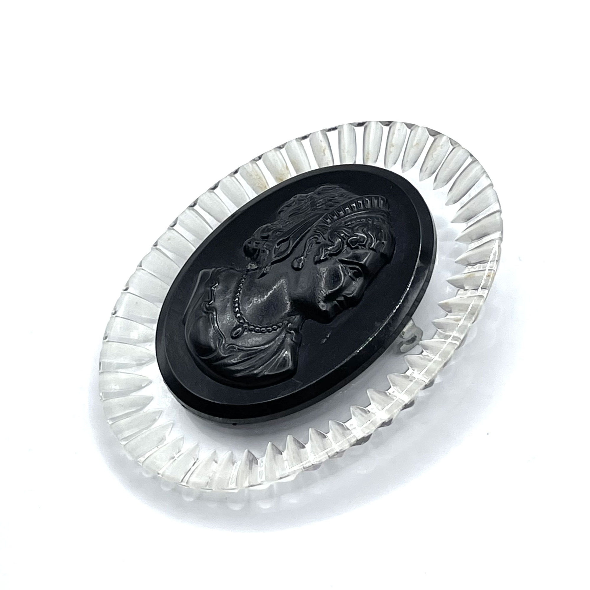 Lucite cameo brooch