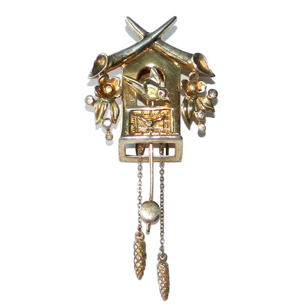 cuckoo clock brooch