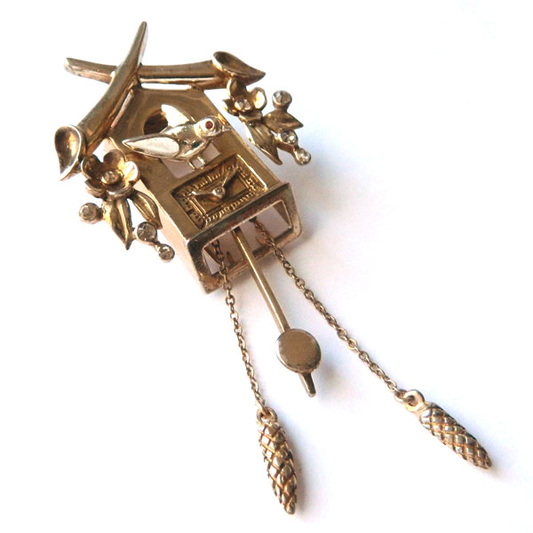 cuckoo clock brooch