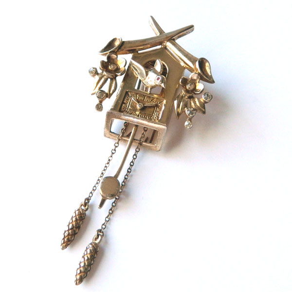 cuckoo clock brooch