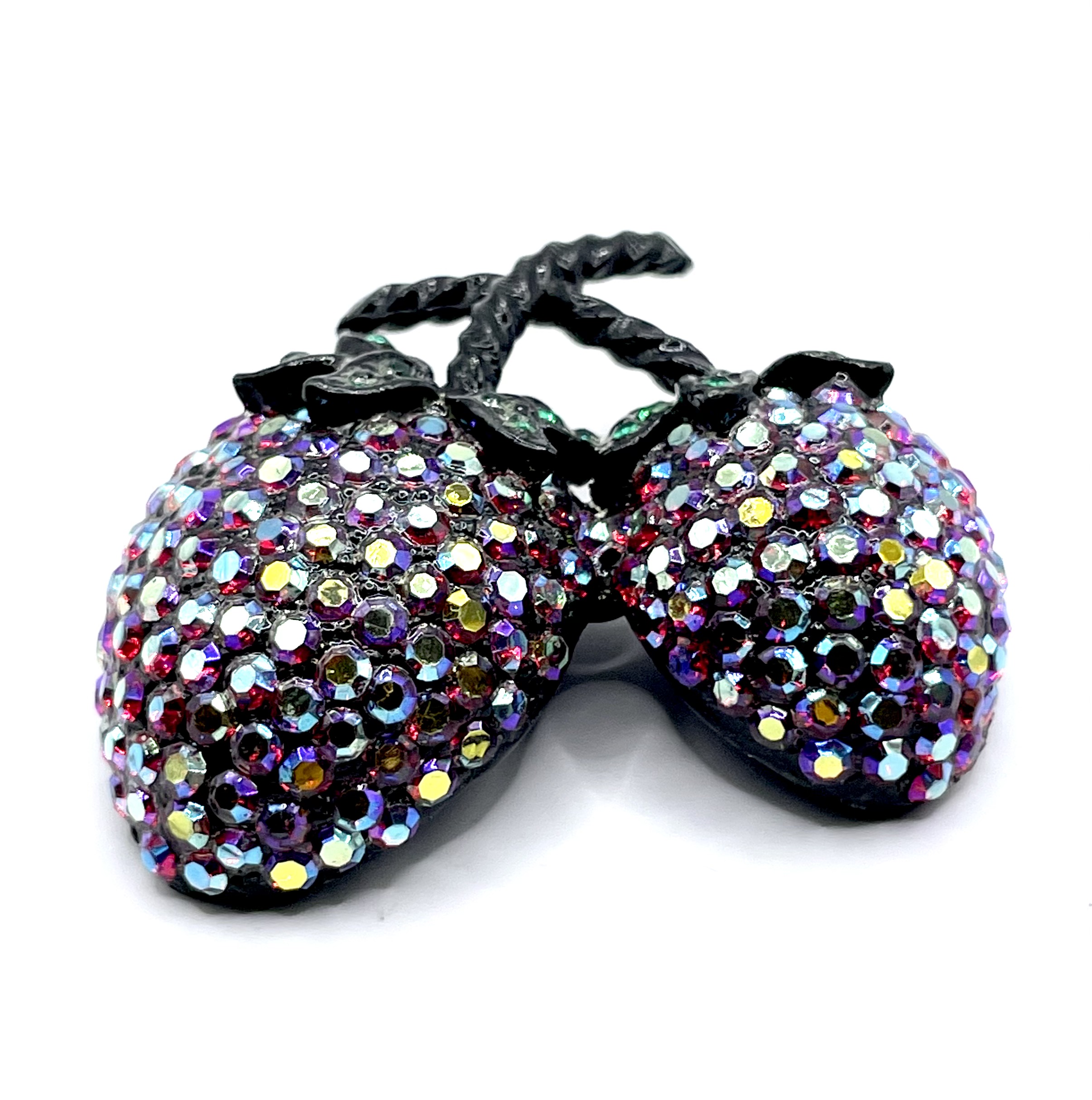 Weiss rhinestone strawberry brooch