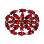 Red rhinestone brooch