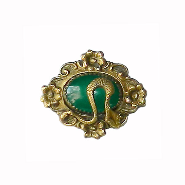 Rhinestone snake brooch