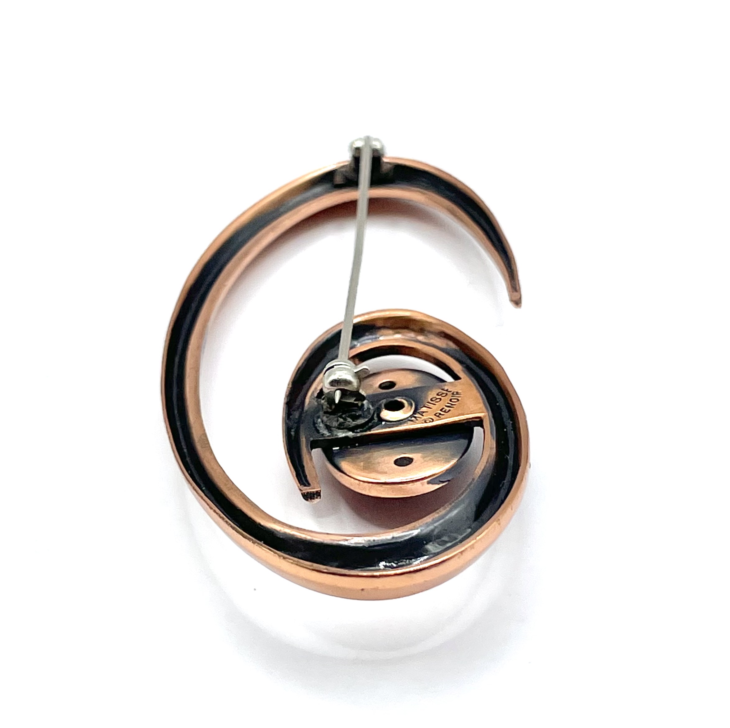 Renoir Matisse copper brooch
