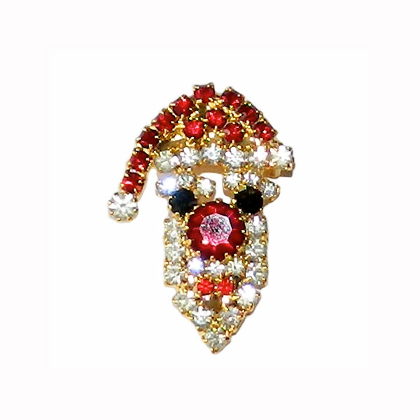 Rhinestone Santa Claus Brooch