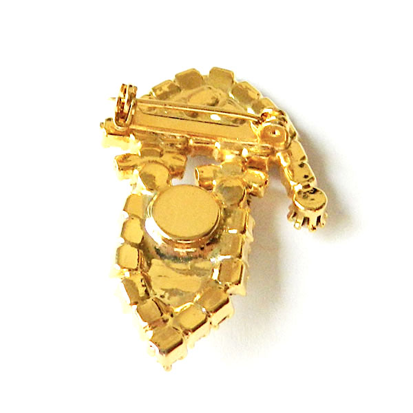 Rhinestone Santa Claus Brooch