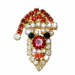 rhinestone Santa brooch