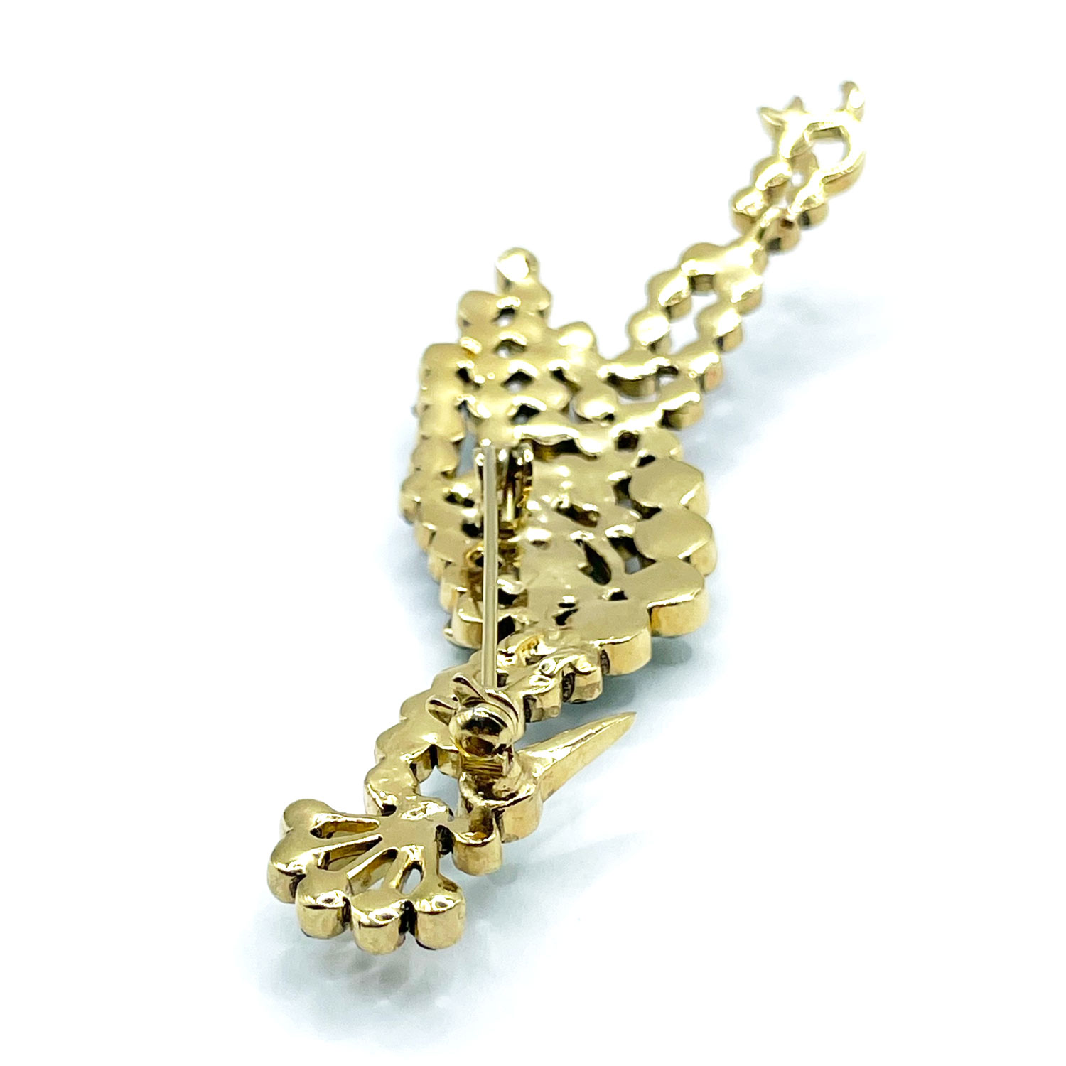 rhinestone bird brooch