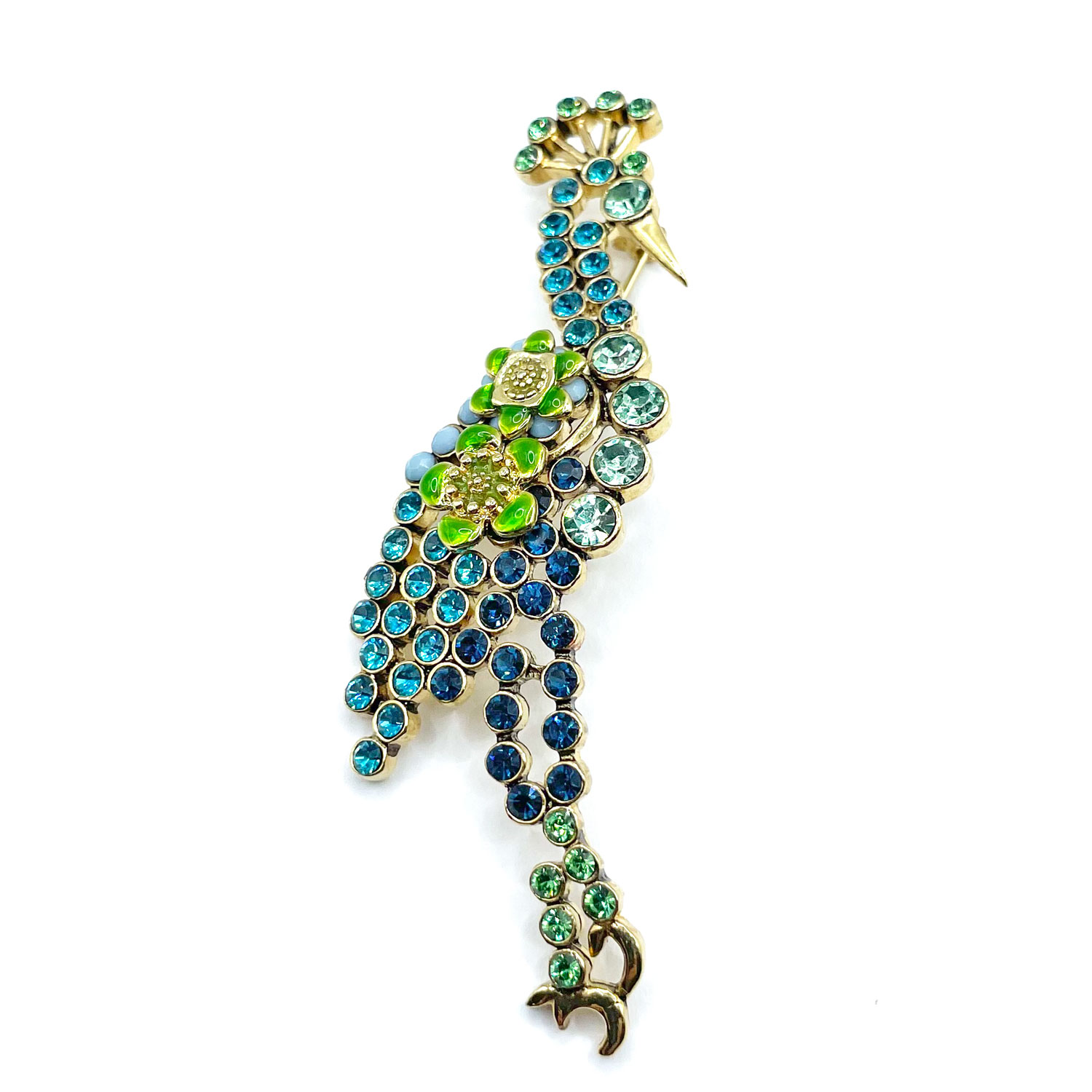 rhinestone bird pin