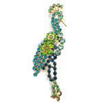 rhinestone peacock brooch