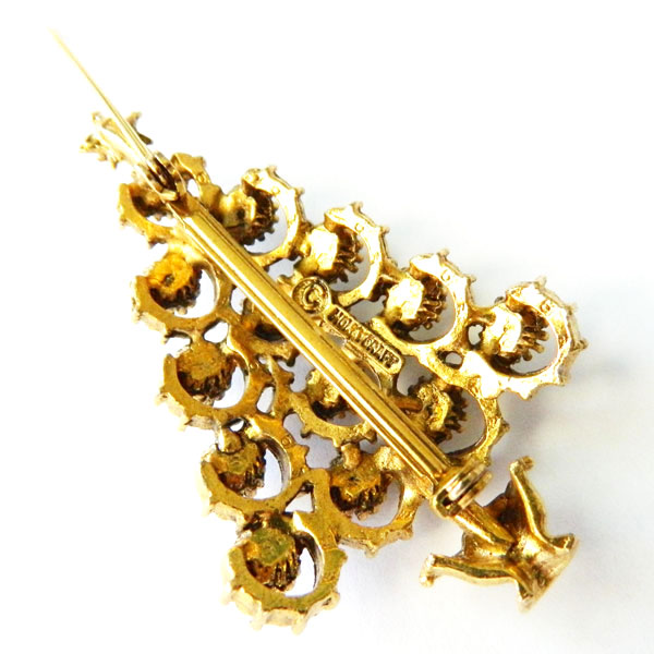 rhinestone Christmas tree pin