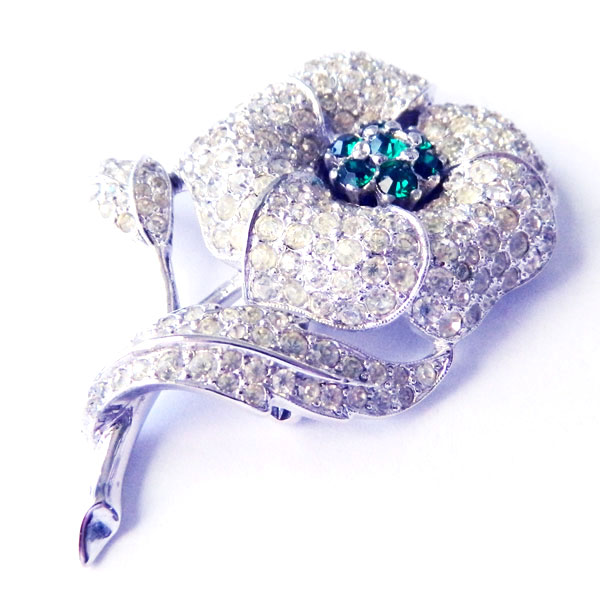 Panetta rhinestone flower brooch