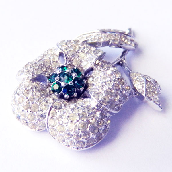 Panetta rhinestone flower brooch