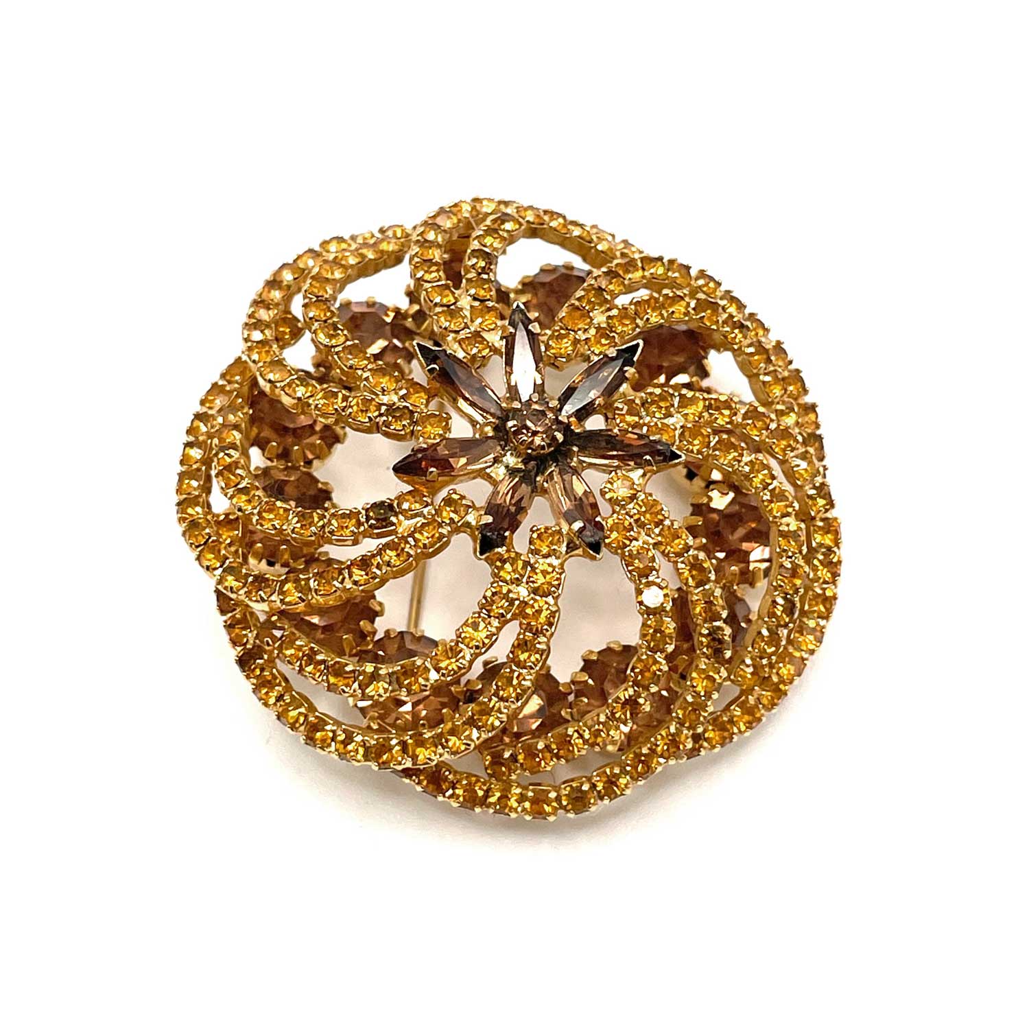 Spiral rhinestone brooch by Hob&eacute;