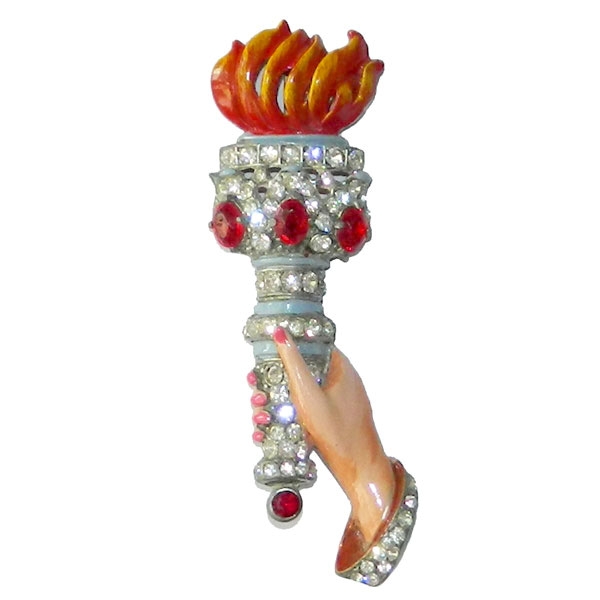 1940s Staret Liberty Torch Brooch