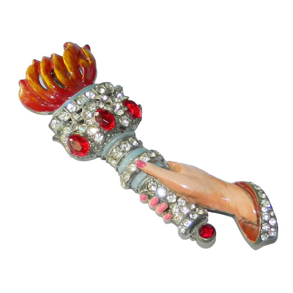 1940s Staret Liberty Torch Brooch