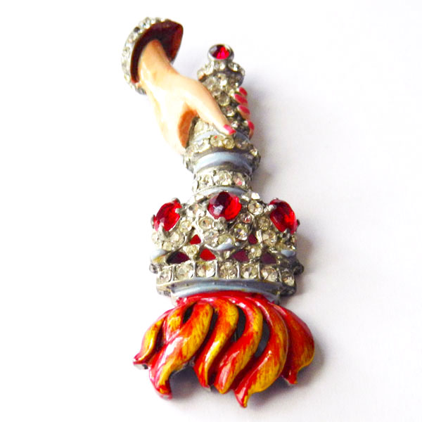1940s Staret Liberty Torch Brooch