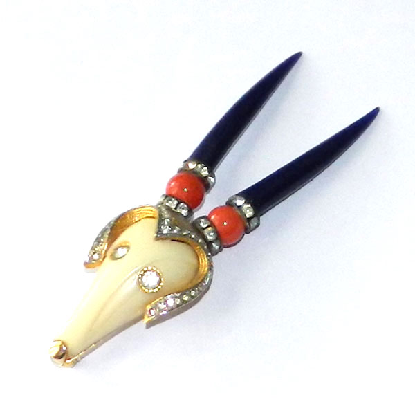 Hattie Carnegie goat brooch