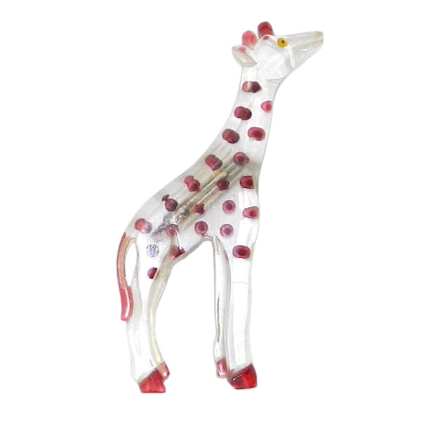 Lucite giraffe brooch