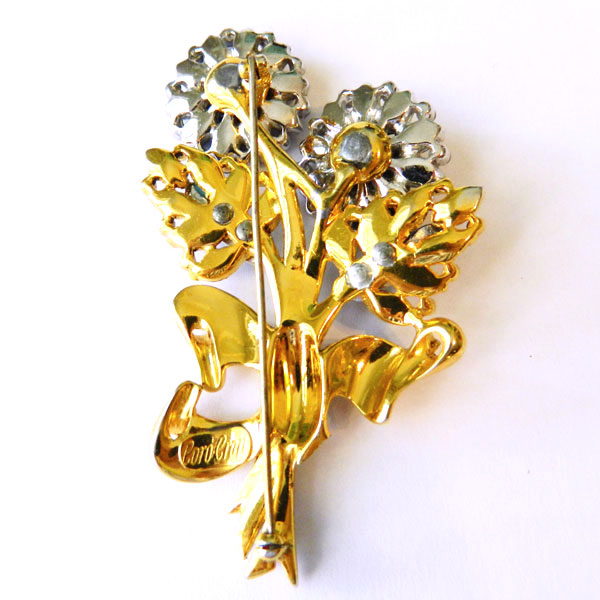 1940's Coro Craft rhinestone brooch
