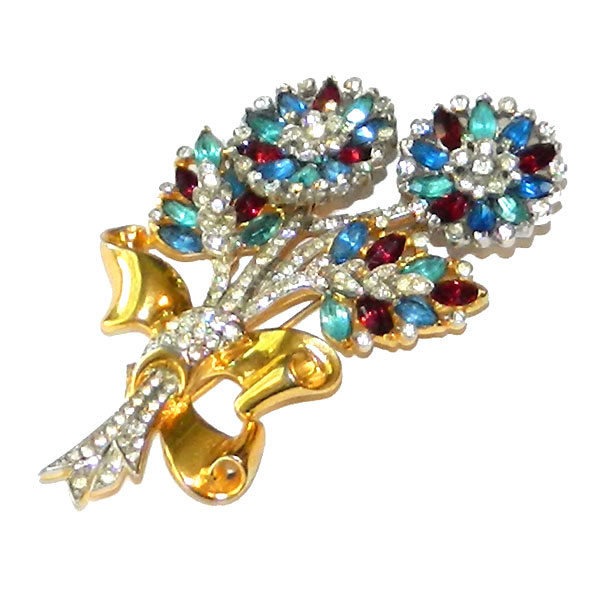 1940's Coro Craft rhinestone brooch