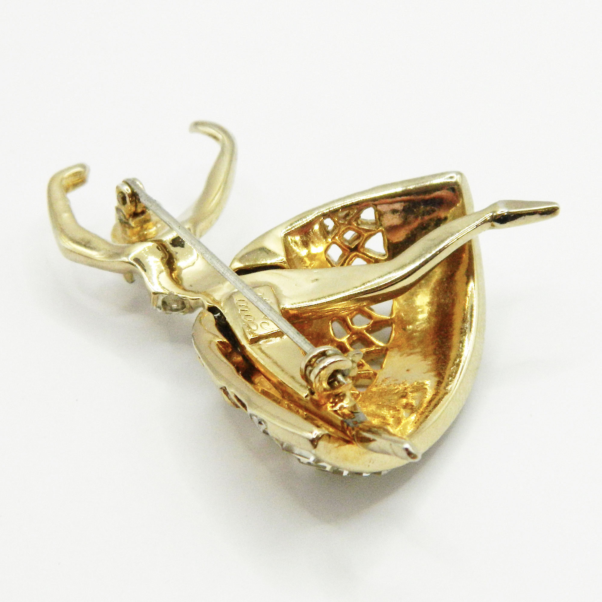 1940s Coro rhinestone dancer brooch