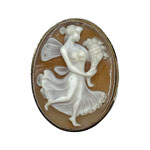 Sterling Fortuna cameo brooch pendant