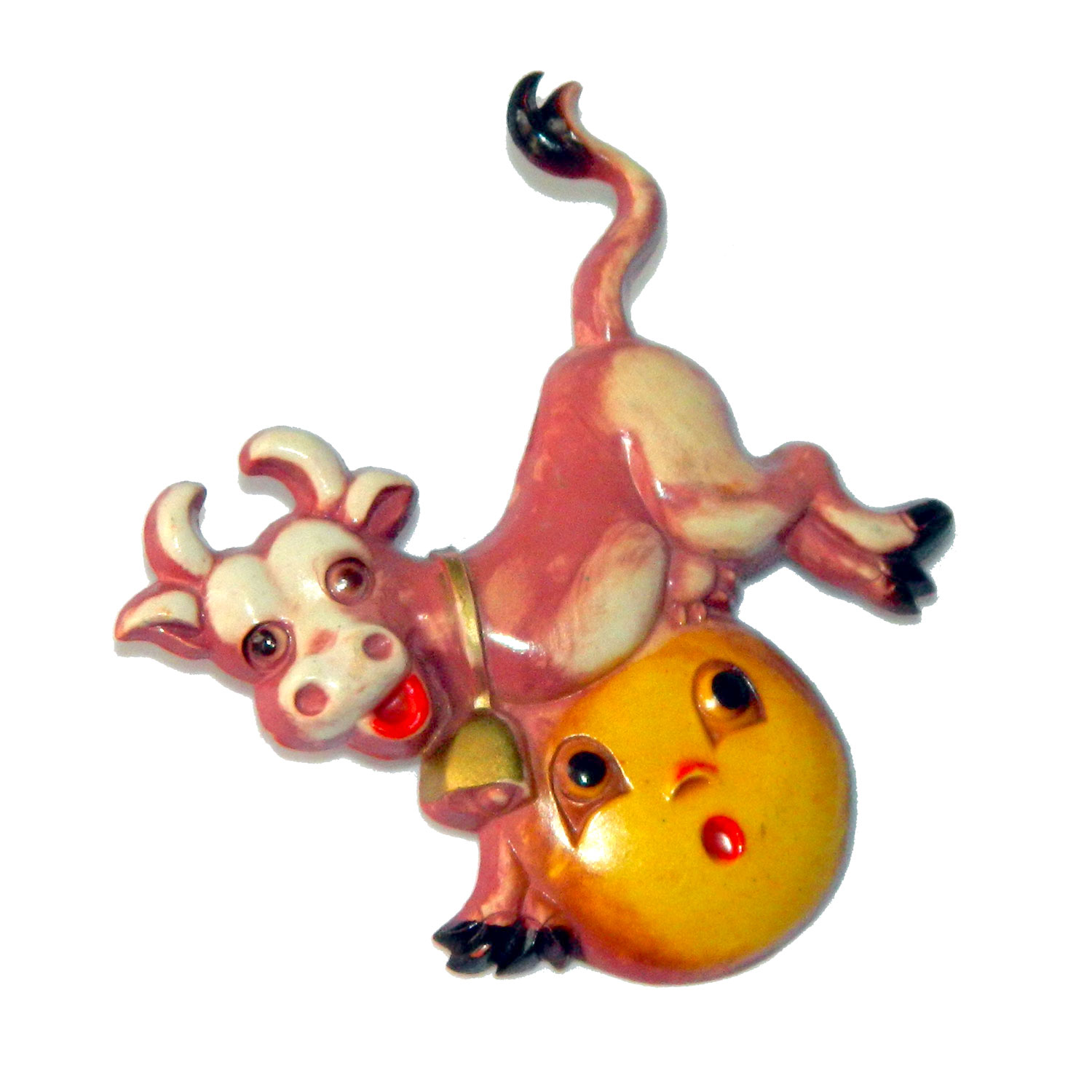 1930's The Cow Jumped Over The Moon brooch