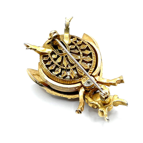 Rhinestone cicada brooch
