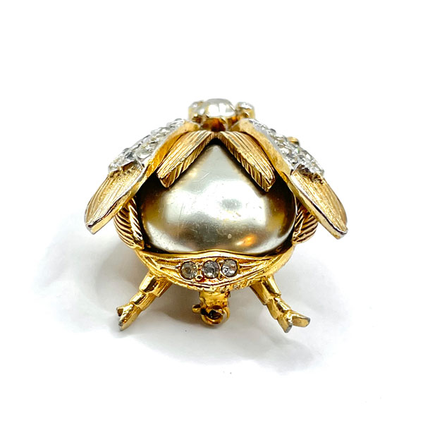 Rhinestone insect brooch