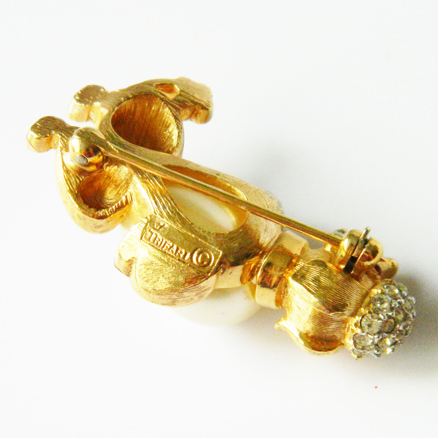 Trifari rhinestone poodle brooch