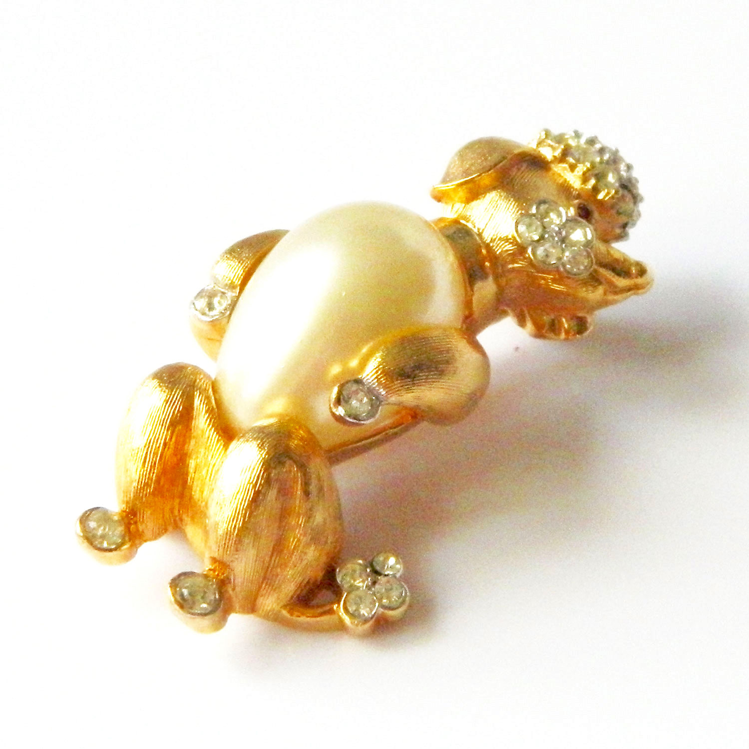 Trifari rhinestone poodle brooch