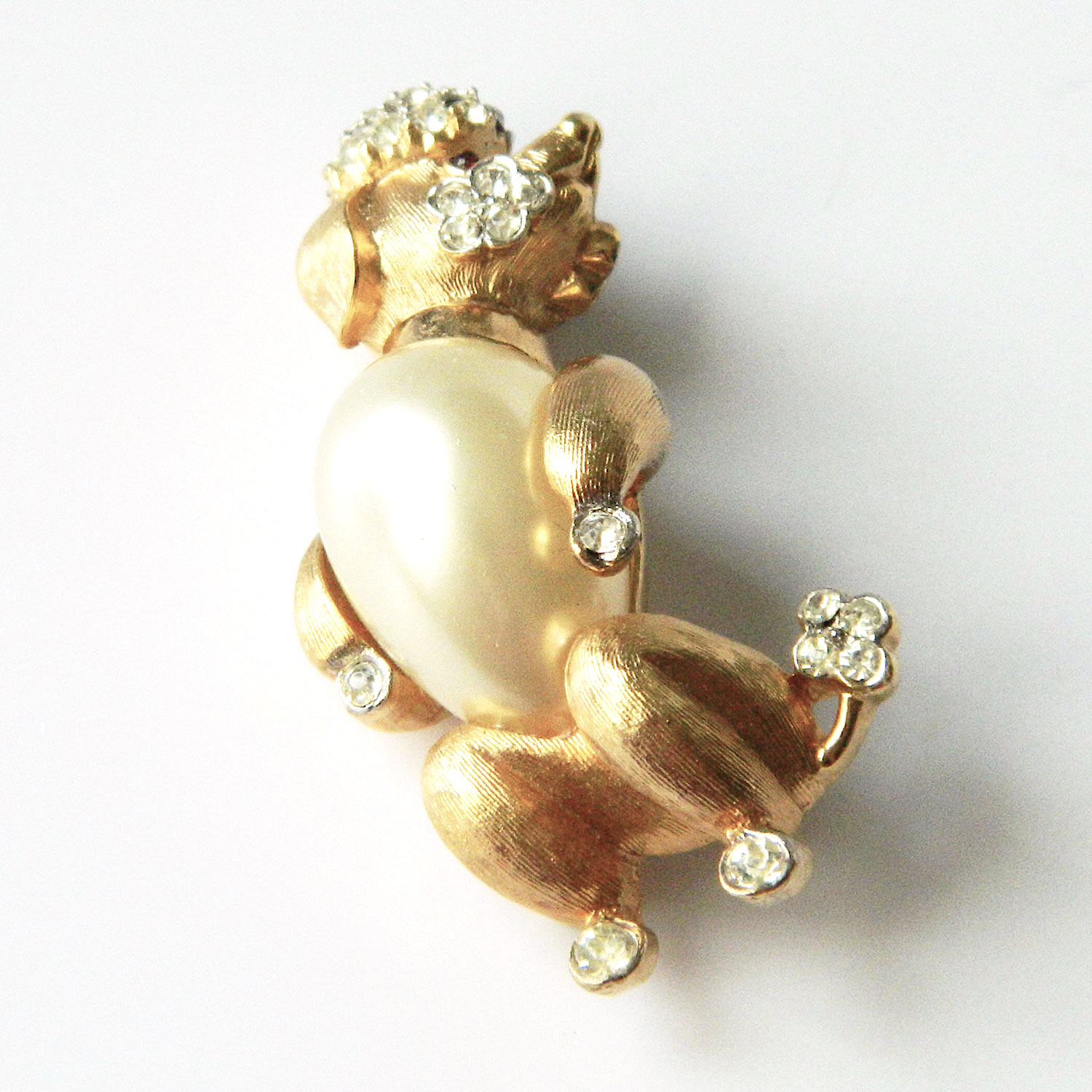 Trifari rhinestone poodle brooch