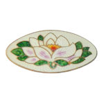 Enamel lotus brooch