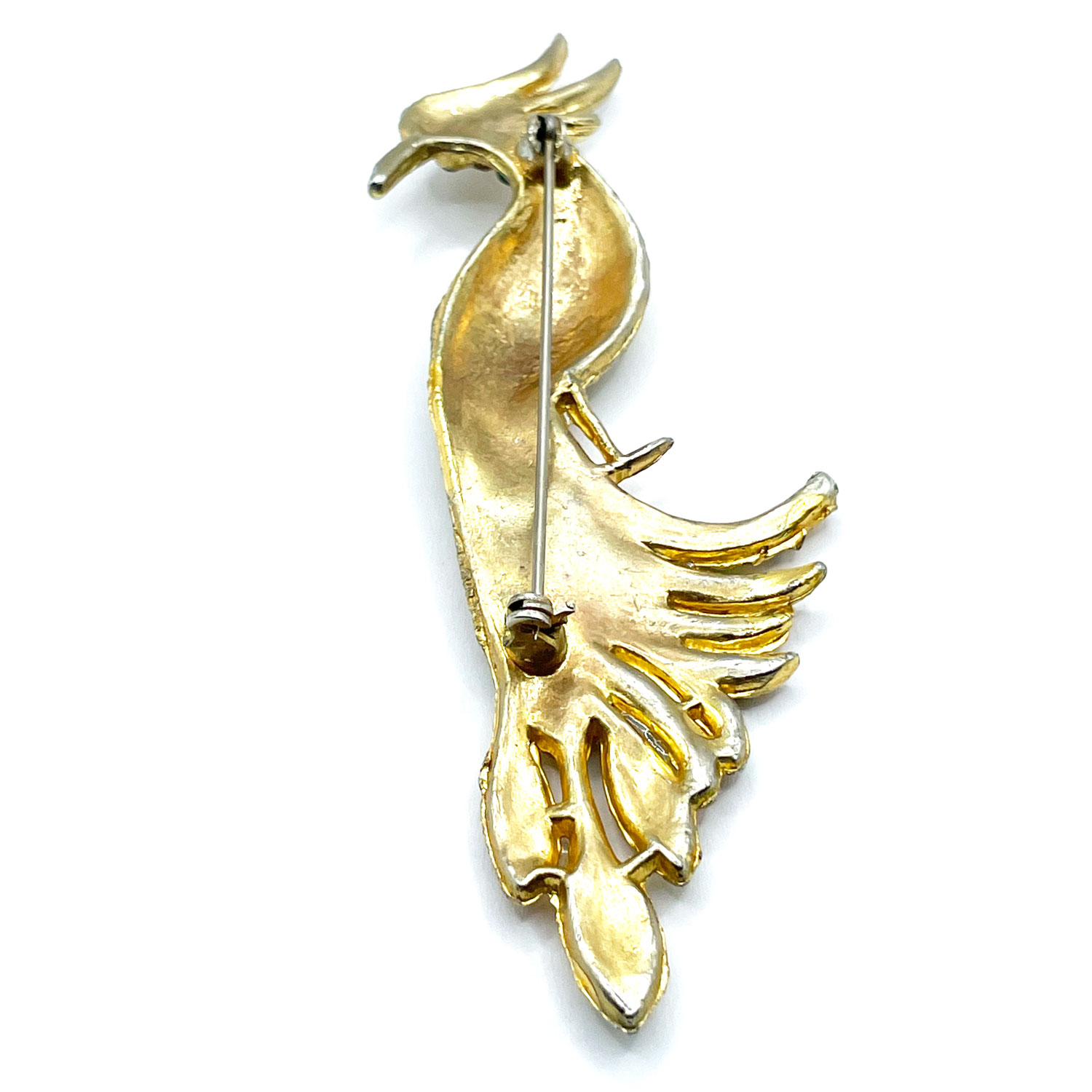 rhinestone bird brooch