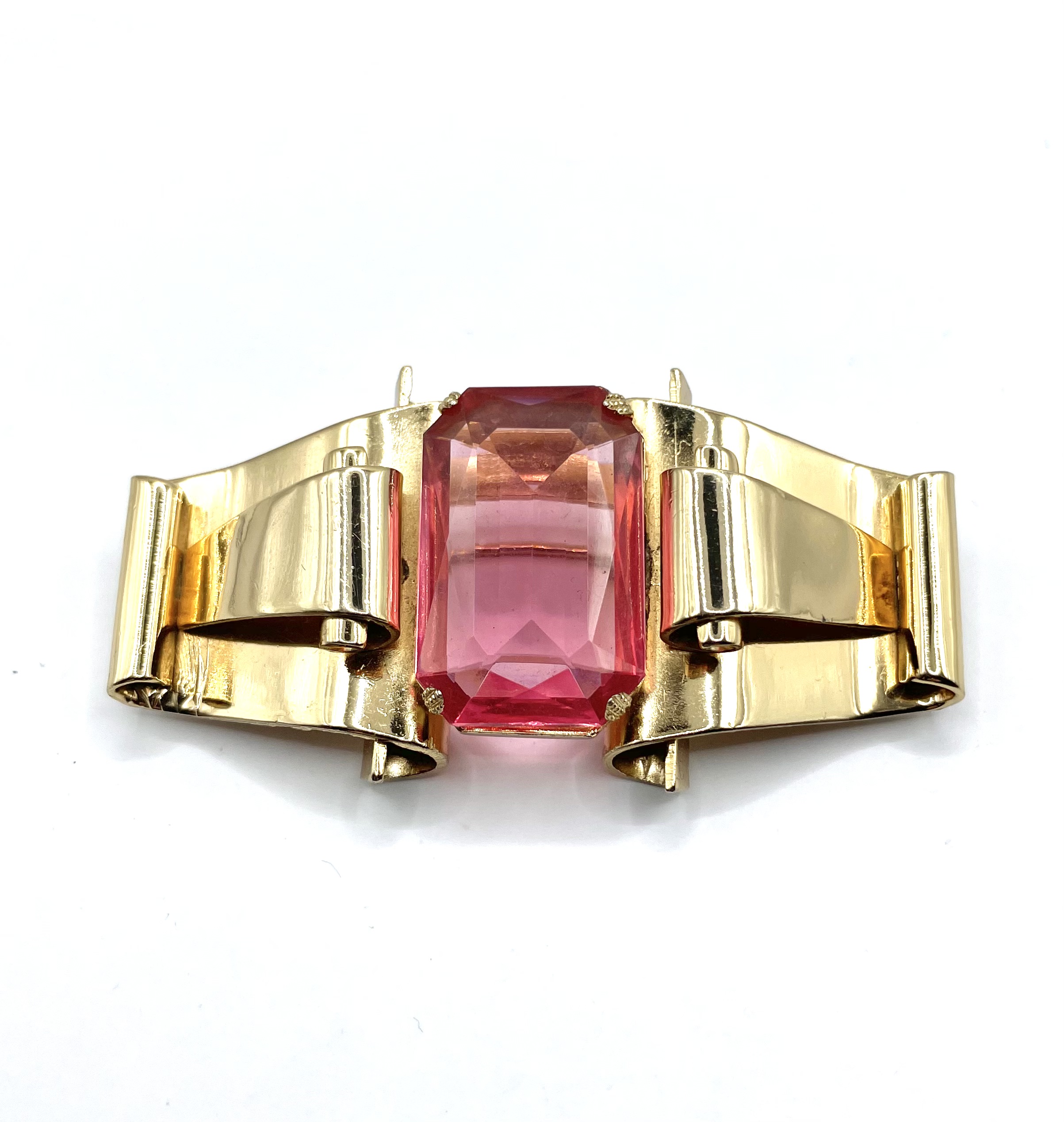 1940s Coro rhinestone brooch