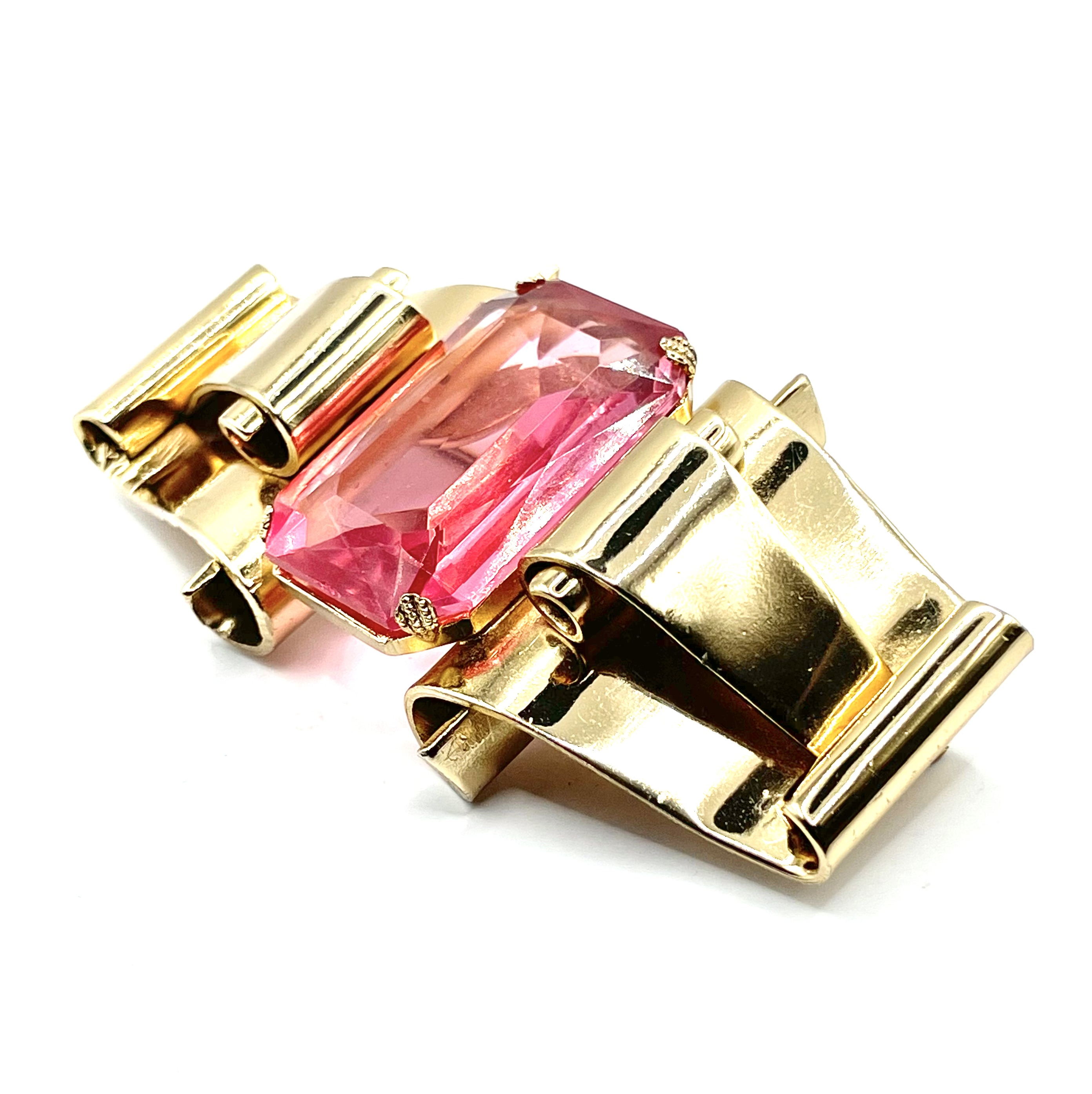 1940s Coro rhinestone brooch