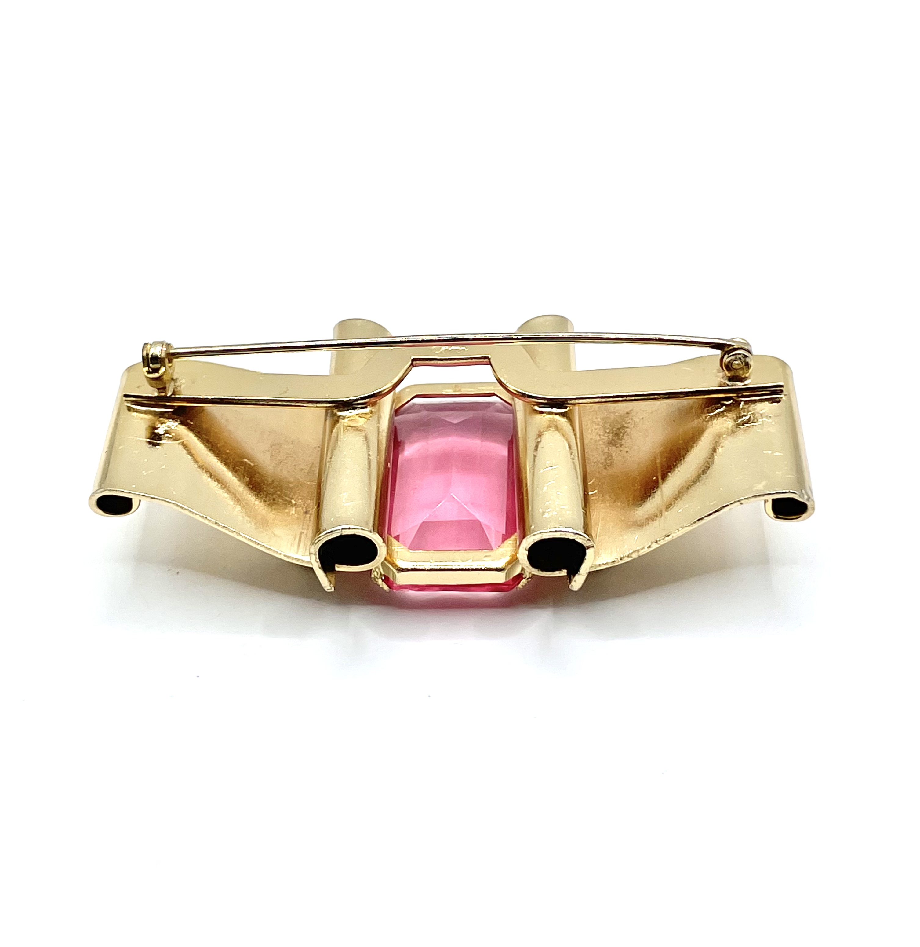 1940s Coro rhinestone brooch