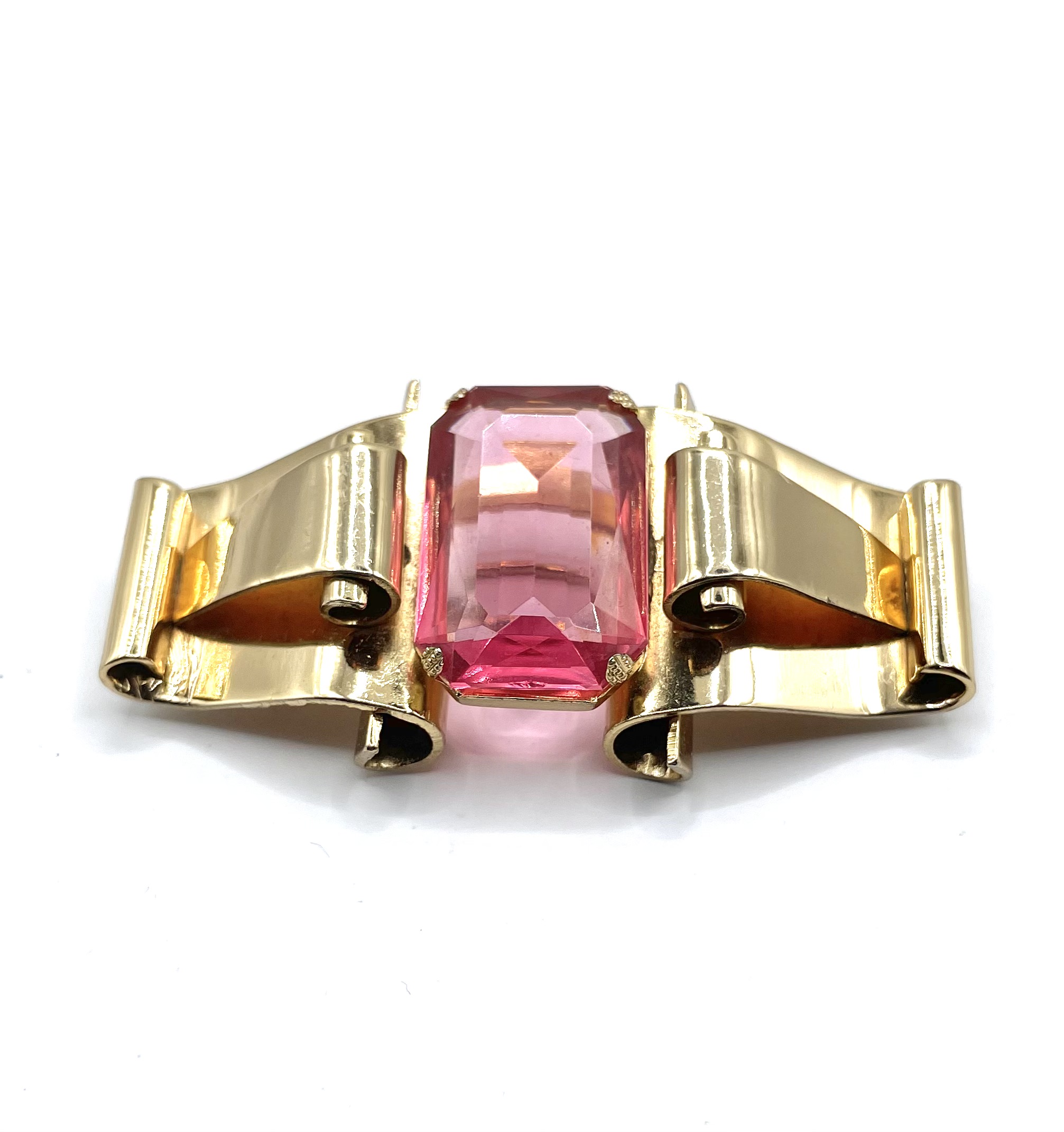 1940s Coro rhinestone brooch