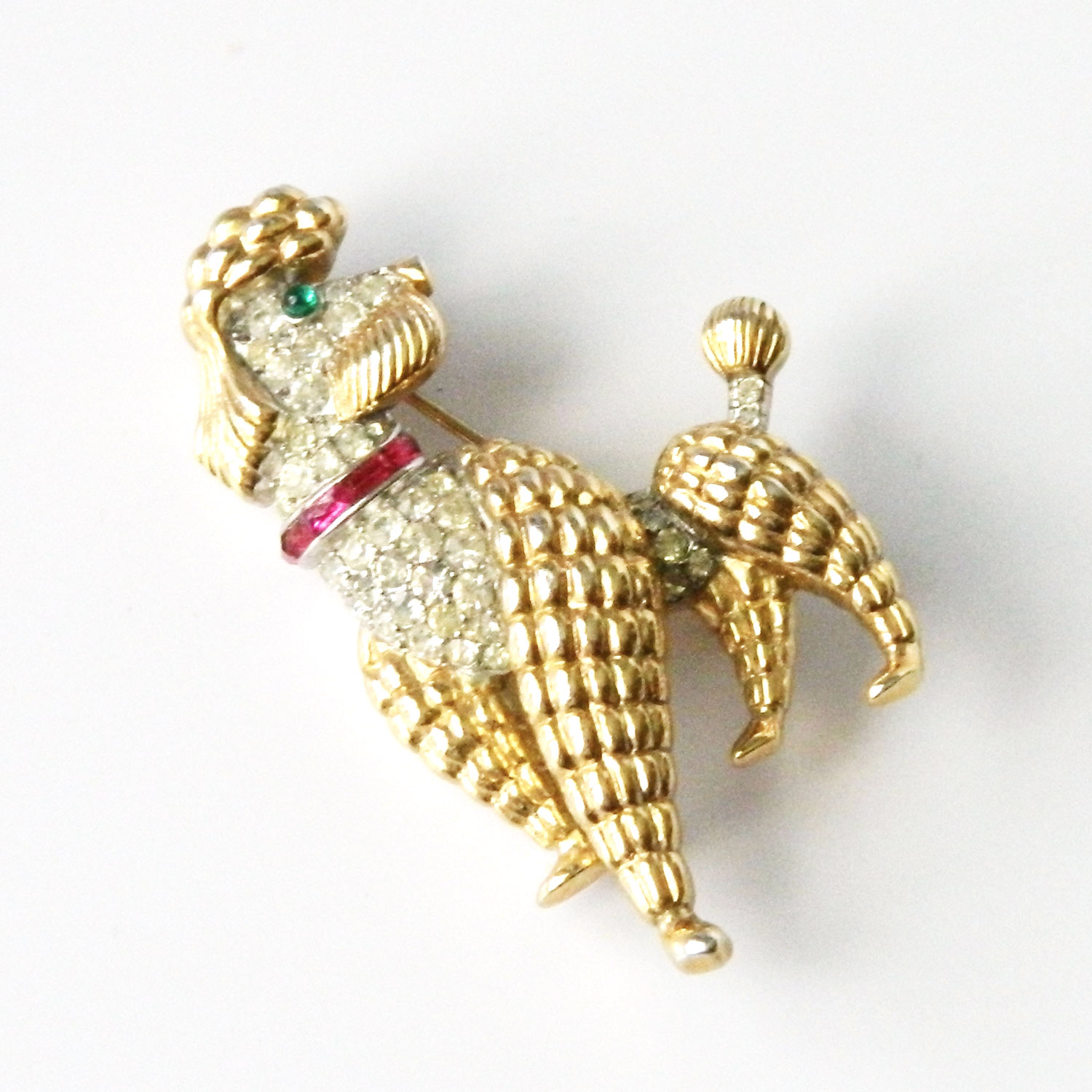 Trifari rhinestone poodle brooch