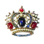 Weiss rhinestone crown brooch