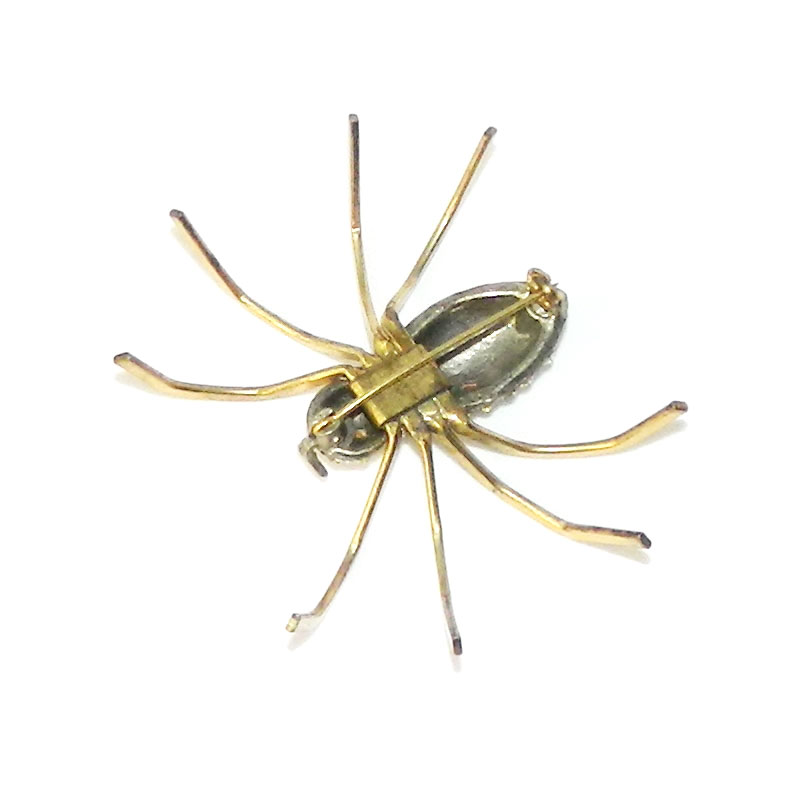 Rhinestone spider brooch
