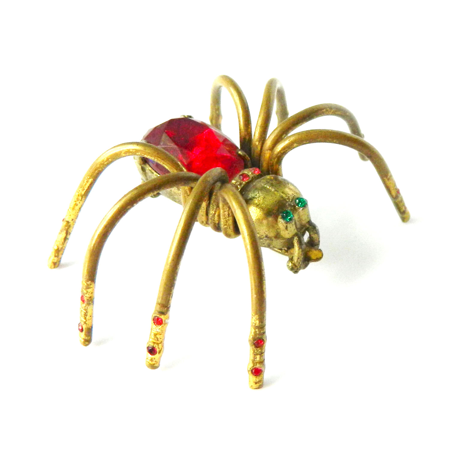 Rhinestone spider brooch