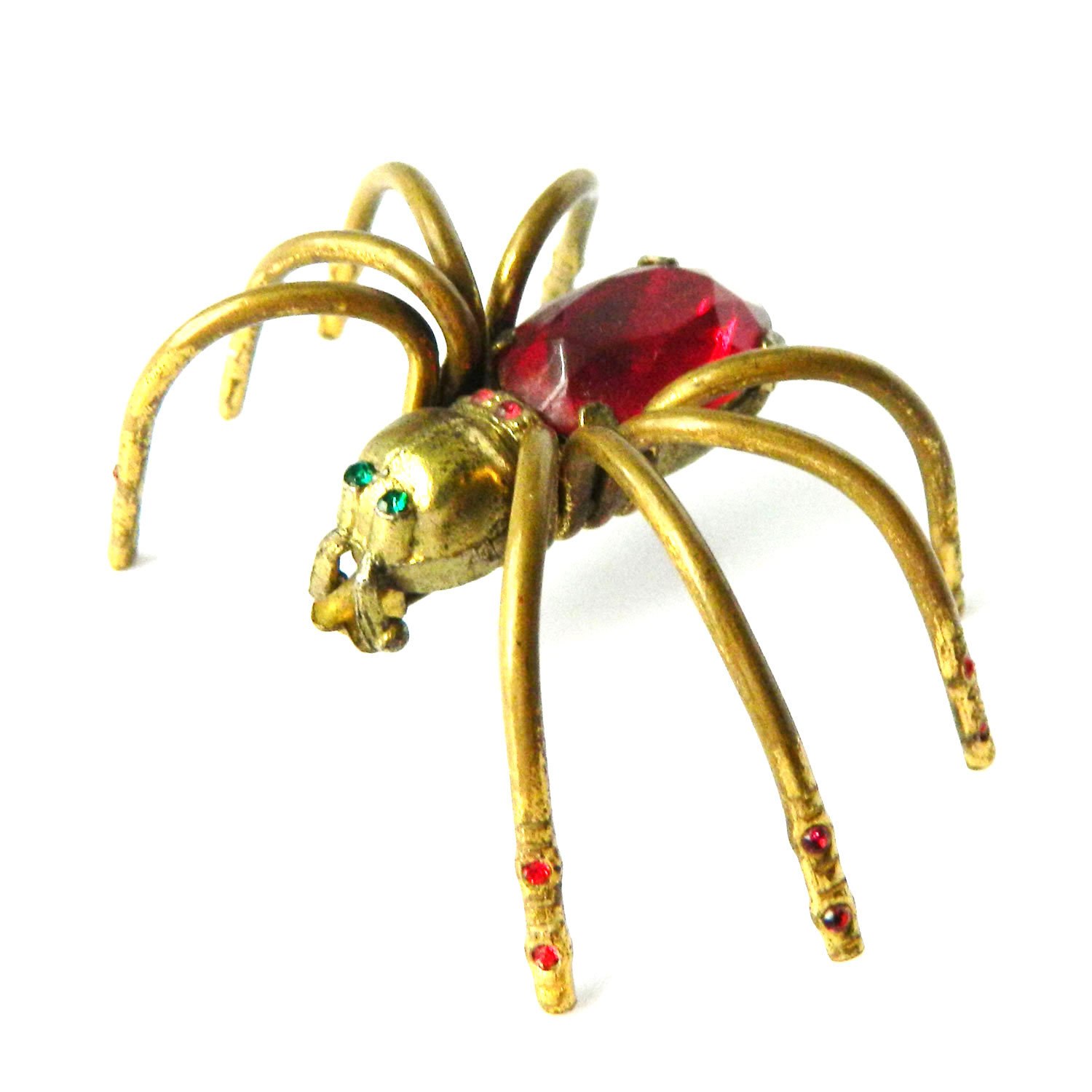 Rhinestone spider brooch