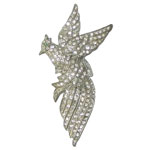 1930's rhinestone bird brooch