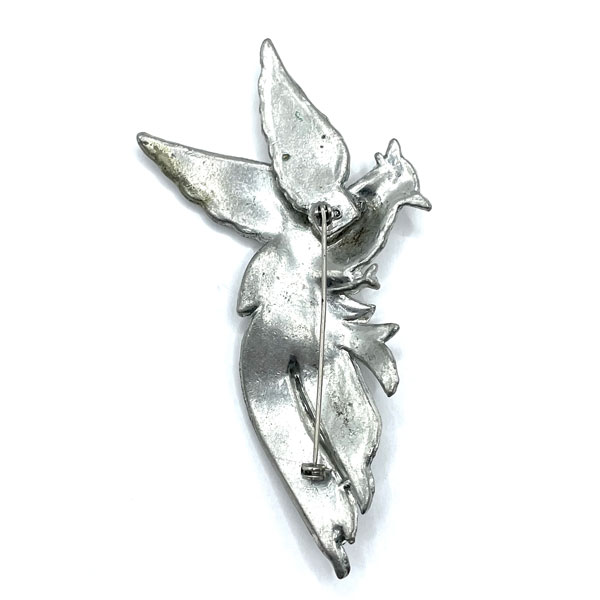 rhinestone bird brooch