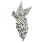 1930s rhinestone bird brooch