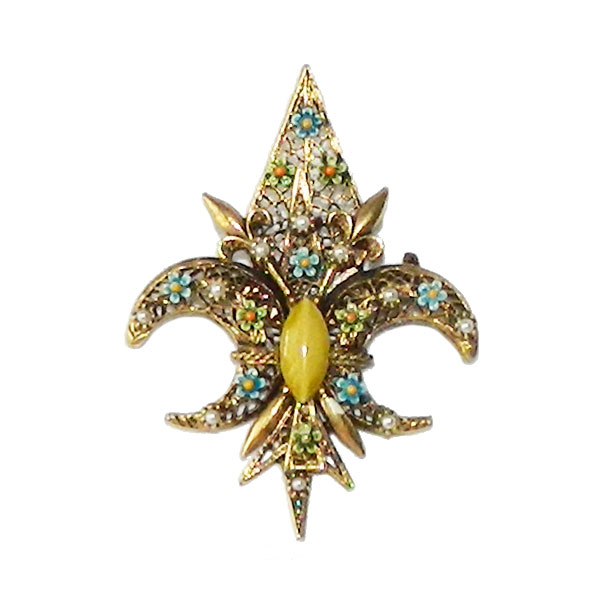Floral fleur de lis Brooch